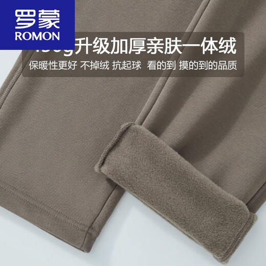 ROMON men's winter fleece pants 430g new thickened straight pants loose sports sweatpants autumn and winter casual pants for men Khaki green L suitable for 140-160Jin Jin equals 0.5 kg