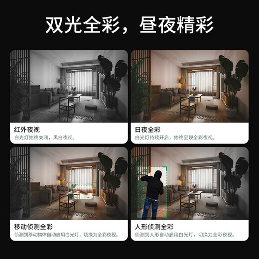 普联（TP-LINK）双摄1000万智能摄像头 家用监控器360度夜视全景无线 手机远程婴儿宠物室内安防 IPC45AW双摄版