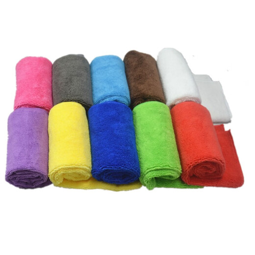 Yiran thickened microfiber towel absorbs water and does not shed lint easily, housekeeping cleaning cloth, wiping table and glass, hotel cleaning cloth, 5 pieces, 5 colors, thickened 40*40CM