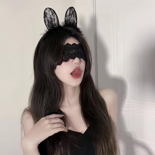 Camellia Peaches, lingerie sexy, renard, masque oculaire, oreilles de chat, bandeau, cloche, anneau de cou, ensemble trois pièces, les couples stimulent le jeu de rôles des rapports sexuels