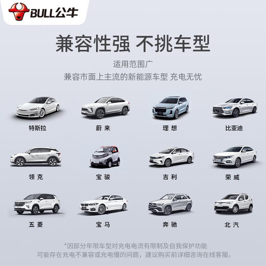 Bull Car Charger Portable Charging Gun 3.5kw Home 7kw Suitable for Tesla Volkswagen BYD Xiaomi Ji Krypton 001 Wenjie M8 Xiaopeng Xingyuan New Energy Vehicle 3.5kW Comfort Model-5 Meters