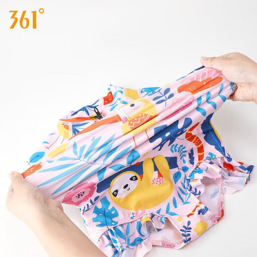361°儿童泳衣女童可爱印花短袖连体游泳衣中小童女孩夏季速干泳装