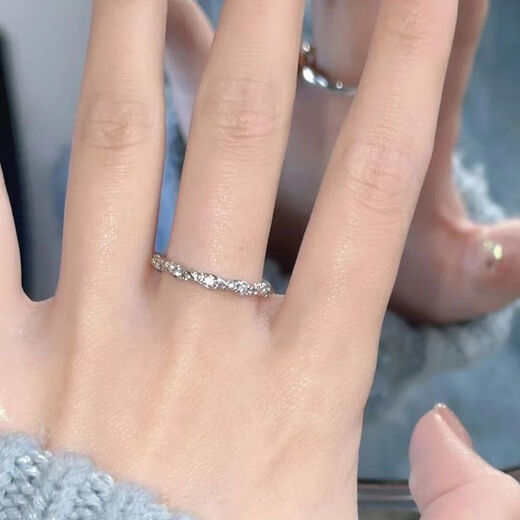 Suiyu leisure salt ring ins niche high-end sense 2024 new style high appearance simple temperament adjustable plain ring flash diamond winding no gift box simple packaging