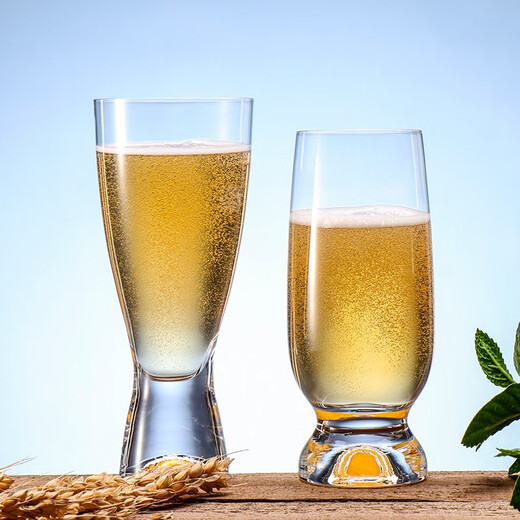 BOHEMIA Crystal imported from the Czech Republic, light luxury high-end crystal beer mug, commercial cup holder, household large-capacity wheat beer mug set, Samba style crystal beer mug 350ml*1