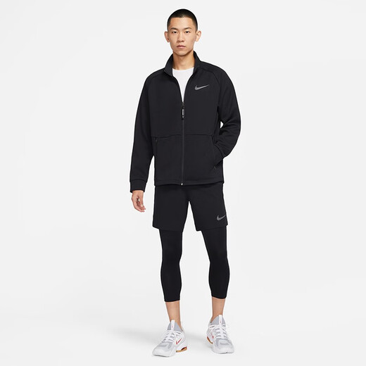 Nike (NIKE) Therma-FIT men's fashion trendy jacket long-sleeved training top plus velvet warm stand-up collar sports jacket DM5941-010 L