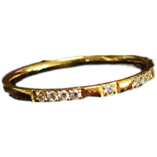 Red shadow gold-plated 18k gold 9 small diamond transfer ring stacking simple and plain beauty number 5