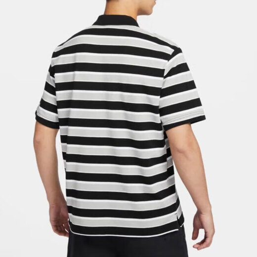 耐克（NIKE）短袖男装2025夏季新款健身训练运动服时尚翻领POLO衫透气休闲T恤 FN3897-010黑白条纹 L