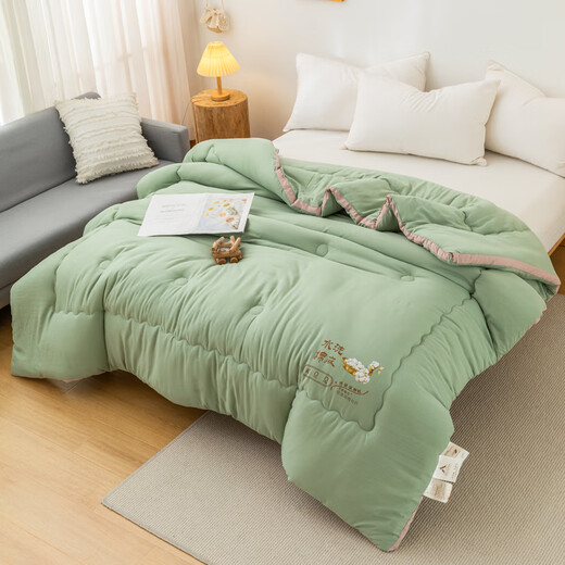 Yalu Home Textile Class A soybean fiber quilt in winter quilt thickened 10 Jin [Jin equals 0.5 kg] Double winter quilt single person 6 Jin [Jin equals 0.5 kg] Space quilt Miya-green [A maternal and infant grade soy protein] 200x230cm10 Jin [Jin equals 0.5 kg] Thickened winter quilt