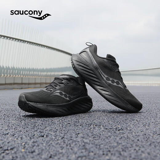 Saucony Peng Yuyan's same style Saucony TRIUMPH Victory 22SE men's running shoes, cushioning and comfortable sports, black 42