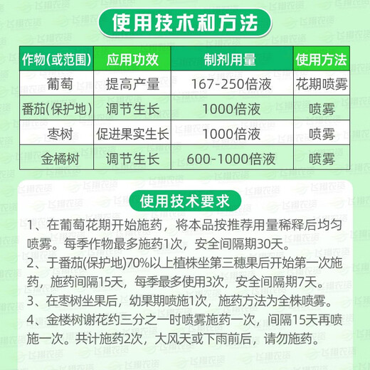 Yiguo Ling Thibenfuron Grape Big Fruit Fruit Setting Ling promotes fruit yield and growth regulator expansion agent 120ml (30ml*4 bottles/box)