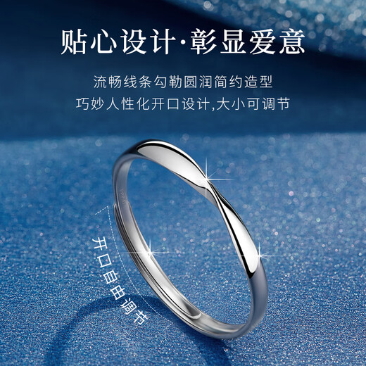 MZMZ Platinum Ring Möbius Ring Couple PT950 Platinum Pair Ring Birthday Anniversary Gift for Girlfriend Platinum Couple Model + Möbius Ring
