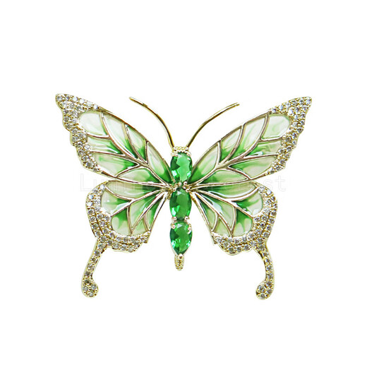 Cela Butterfly Brooch Insect Animal Light Luxury Copper Gold Plated Translucent Sparkling Birthday Gift Packaging Butterfly Brooch A01-202
