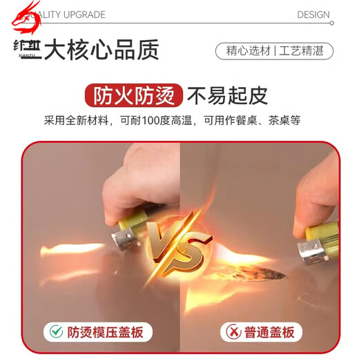 三栖虎加厚防烫麻将桌面板木质通用盖板麻将机盖板家用餐桌板正方形配件 香槟色9898cm*98cm