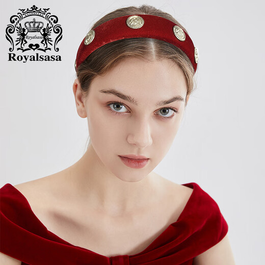 Royal sasa Royal salsa New Year Chinese red cloth wide style hairband does not jam the head, comfortable temperament hairpin zodiac year hair accessories