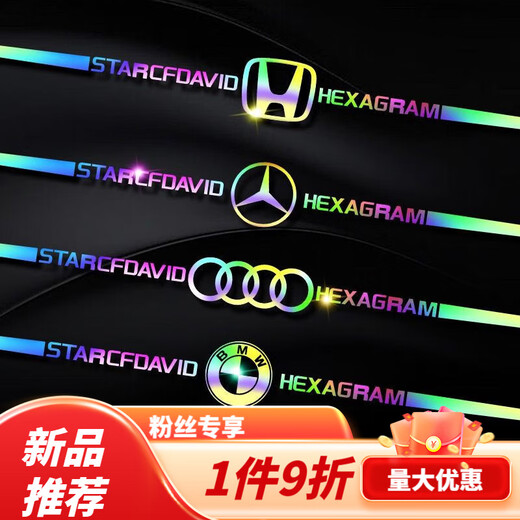 Tucker is suitable for car body door glass wheel eyebrows rear wing car logo blocking scratches pull flower decoration car sticker long reflective reflective colorful laser strip - other cars