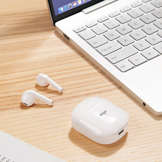Aigo wireless Bluetooth headset, semi-in-ear type, super long battery life of 70 hours, gaming and sports noise-cancelling headphones, suitable for Apple and Xiaomi mobile phones T50, ice glaze white