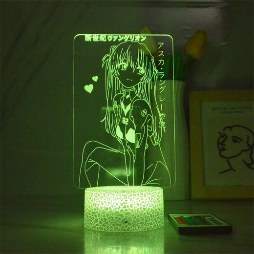 Bezu Eva Nachtlichter Neon Jahrhundert Evangelion Asuka Lingboli Cartoon Buntes Atmosphäre Geburtstagsgeschenk 677 Lingboli Monochrom warmes weißes Licht ohne Schalter USB -Sockel