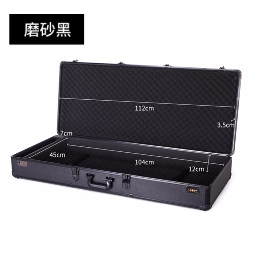 Customisierte Aluminiumlegierung elektronischer Klavierbox Instrumentenbox Werkzeugkasten Transportbox Prop -Box Luftfahrtbox Aufbewahrungsbox All Black Piano Box Innengröße 1047 Breite 45 Höhe 12