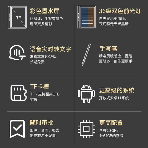 
BIGME Dawo flagship new B751 smart ink screen 7-inch Mini smart office book electronic paper book reader Android open system handwriting electronic ink screen reader B751 ink screen + stylus + quiet black protective case B751 smart office book standard version