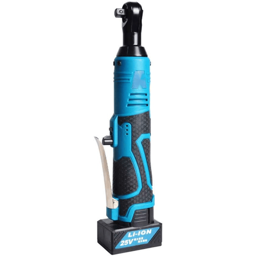 Elektrischer Ratschenschlüssel, wiederaufladbarer 90-Grad-Winkel-12-V-Ratschenschlüssel, zwei Akkus und ein Ladegerät (Standardmodell) Deutscher 12-V-Ratschenschlüssel, zwei Akkus und ein Ladegerät (Standardmodell)