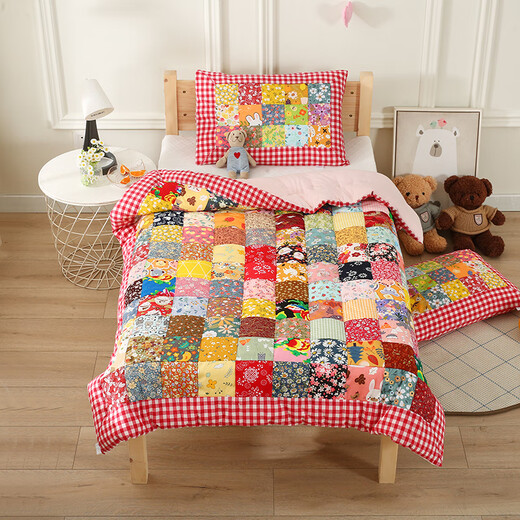 Mian Guduo children's pure cotton Baijia quilt handmade removable newborn quilt baby quilt patchwork quilt four seasons quilt Gong Xi Fa Cai (removable) 120*150cm autumn and winter quilt