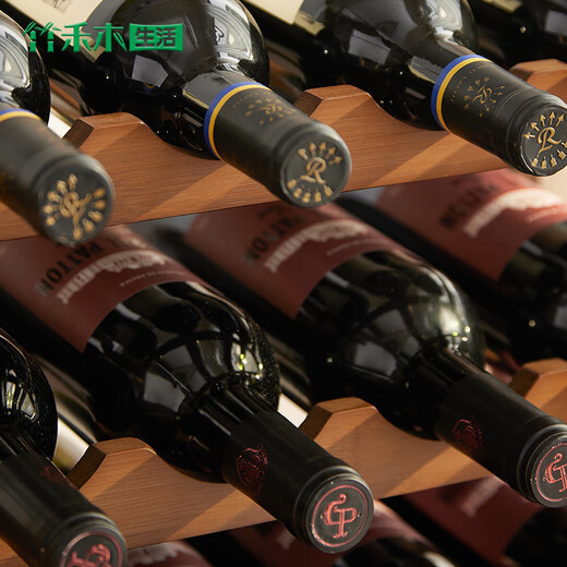 Double small red wine rack household simple desktop rack wine cabinet multi-bottle red wine rack brown red wine rack 2 layers 40 type