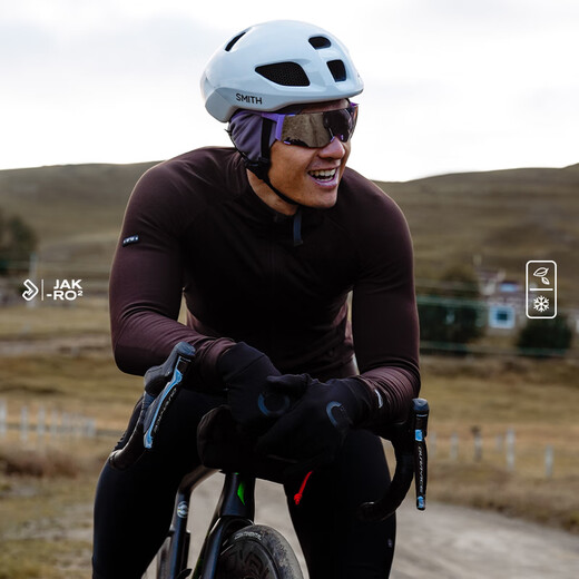 Jieku Autumn and Winter ELITE WIND Men's Fleece Cycling Jersey Outdoor Windproof and Warm 5 Cycling Top Black L