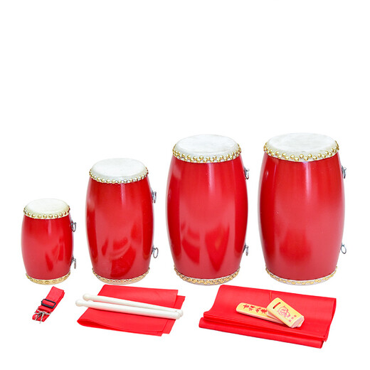 
Mi Ling 12cm 14cm 15cm Adult waist drum Children's waist drum Children's leather waist drum Kindergarten Ansai waist drum 12cm waist drum + drum stick + strap + 37*37cm square scarf