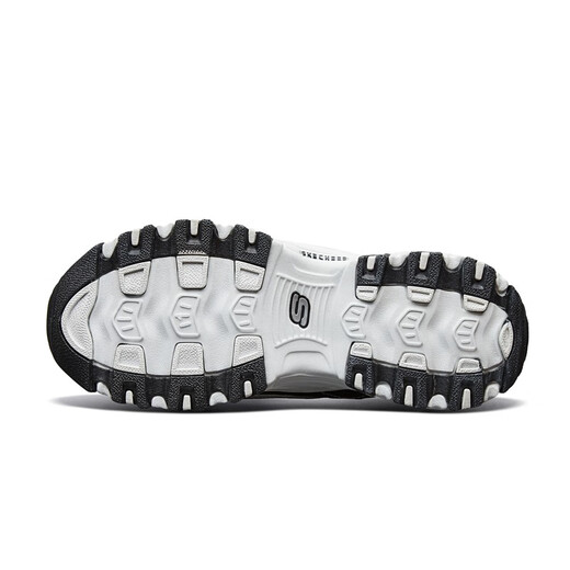 Skechers sports casual shoes with diamond elements, retro style, comfortable splicing upper, beautiful and youthful, black/white/BKW 36