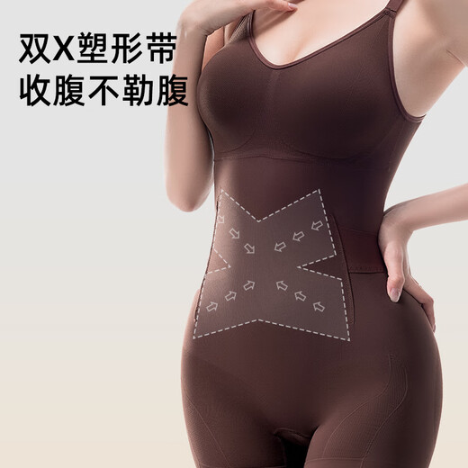 曲线主义凉感塑身连体衣女收腹提臀产后塑形瘦身衣束腰无痕显瘦 黑色 M （推荐95-120斤）
