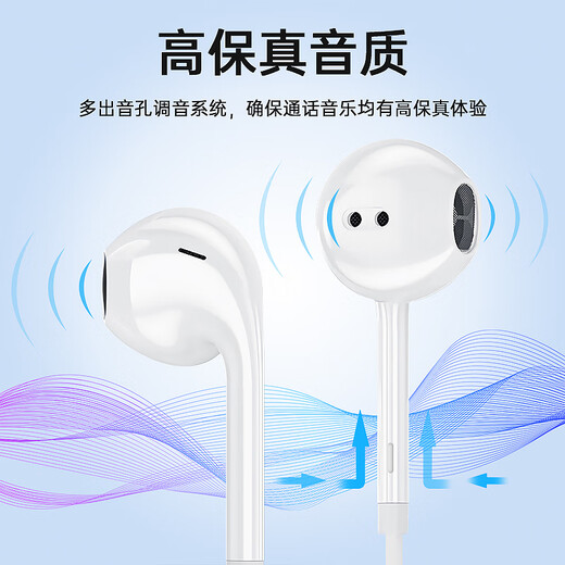 LIPAI es adecuado para auriculares con cable Tipo-C de Half-in-Ear adecuado para las computadoras portátiles móviles Huawei Apple Vivo Xiaomi Oppo Redmi Samsung Reducción de ruido inteligente Interfaz de tipo-C 丨 Chip digital 丨 White