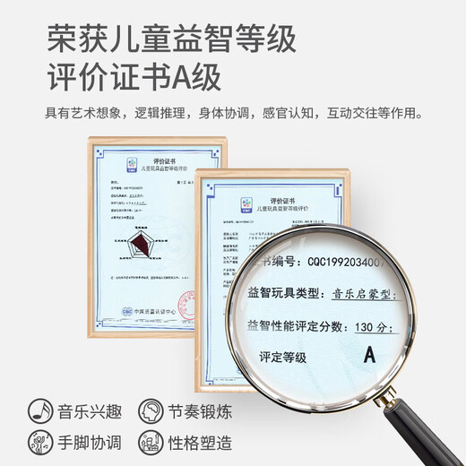 QIAO WA BAO BEI Schlagzeug-Set für Kinder, Anfänger, Jungen und Mädchen, 1–3–6–8 Jahre alt, Trommelinstrument, große Jazztrommel, DJ, Klavierspielen