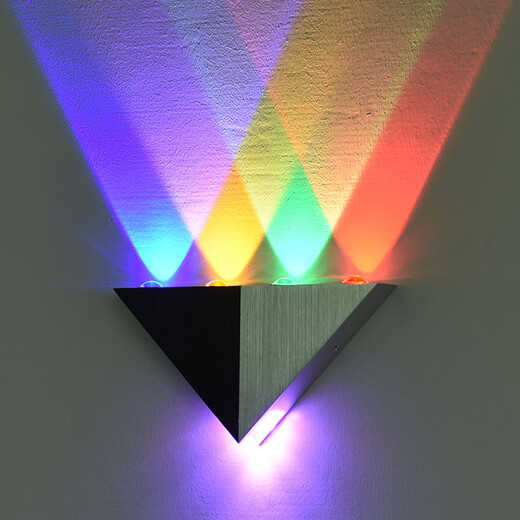 Micro led wall lamp modern minimalist creative corridor aisle bar club KTV background wall decoration colorful color-changing light 5W blue yellow green red + purple highlight style