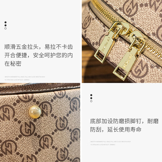 纪诗哲奢侈高端品牌包包女包单肩包女士斜挎小圆包送女友情人节生日礼物 米灰色   礼盒装