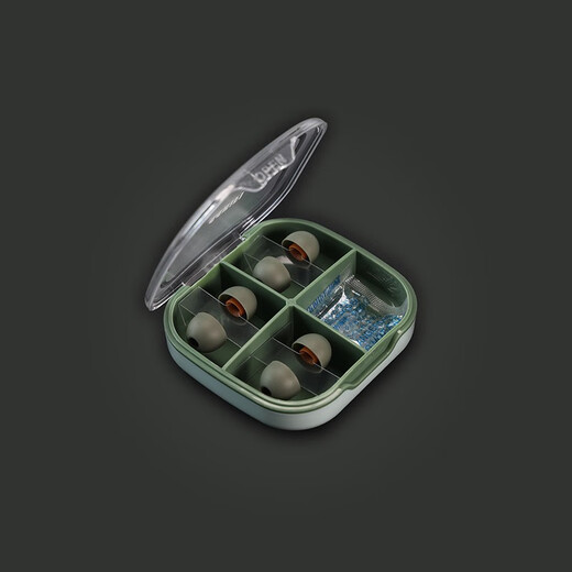 DdHiFi Professional Audio ST35 Headphone Earbud Cover Medical Grade Silicone In-ear Plug D Set Comfortable In-ear Headphone Soft Ear Cap Delivery Storage Box Grass Green M Code (3 Pairs)