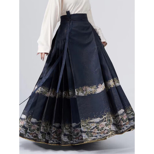 Xian Shengyi horse-faced skirt, new Chinese style, improved Hanfu, Ming-made small women's summer daily commuting to work, horse-faced skirt M