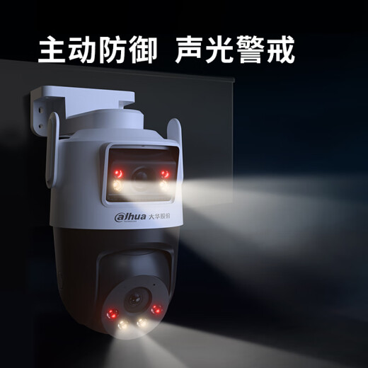 dahua大华双摄1000万摄像头AI监控无线wifi高清全彩夜视360度全景无死角室内外手机远程监控器P10A-E2IL