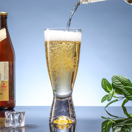 BOHEMIA Crystal imported from the Czech Republic, light luxury high-end crystal beer mug, commercial cup holder, household large-capacity wheat beer mug set, Samba style crystal beer mug 350ml*1