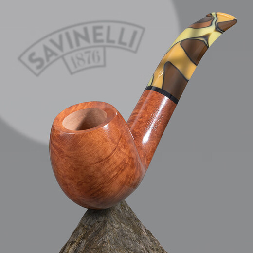 沙芬（SAVINELLI）意大利老式手工进口烟斗石楠木677弯斗过滤烟嘴实木烟斗男士送礼 【帕洛玛系 677型大号弯斗】