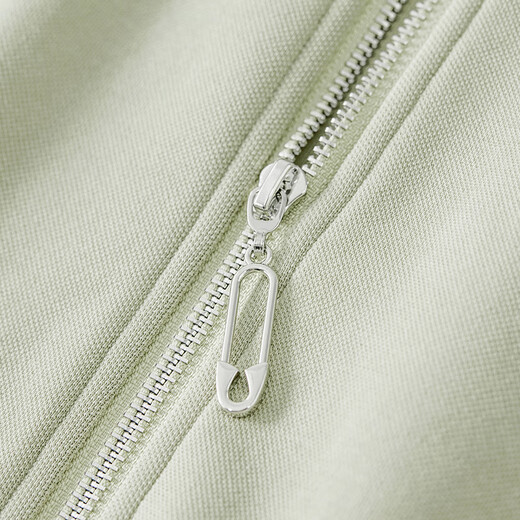 Shandubila Comfortable Casual Contrast Color Stand Collar Sweatshirt Spring and Autumn Short Straight Pants Knitted Cotton Suit Elm Green L