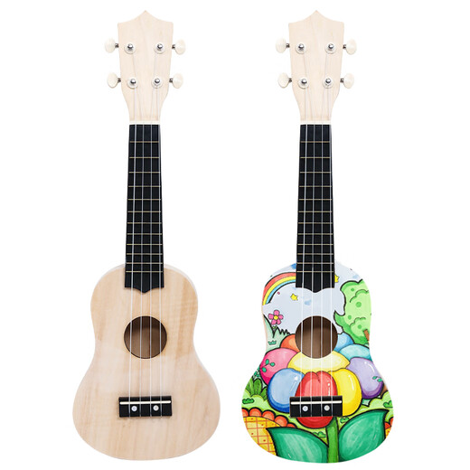
Test 68 assembled ukulele DIY small guitar handmade homemade material package painted hand-drawn drawing doodle wood 23 inches round-set three 21 inches