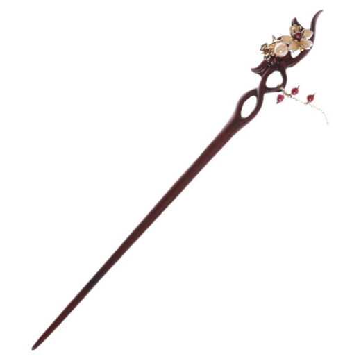 Mixin ancient style red sandalwood new Chinese style hairpin women's walking gift accessories wooden hairpin for girlfriend wooden hairpin tassel red sandalwood lily of the valley (gift box)