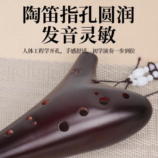 音域12孔AC调熏烧陶笛十二孔专业C调陶笛乐器小学生带基础教材