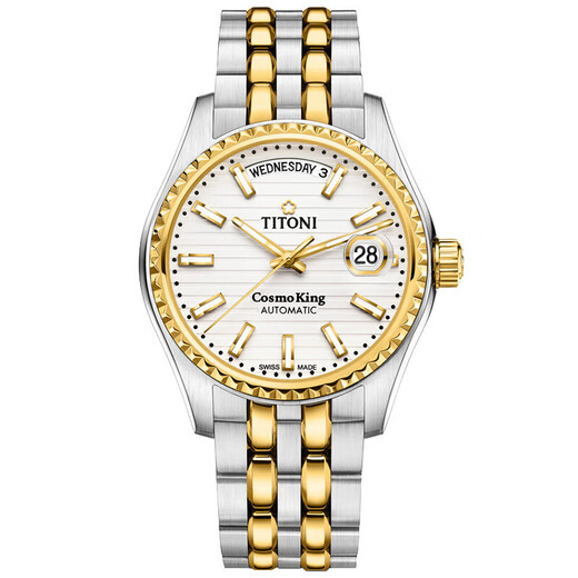 
Titoni Ruiw watch universe series automatic mechanical week calendar steel belt Swiss watch 40mm 797 SY-695 silver plate nail