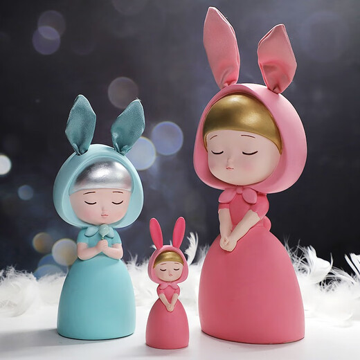 小妮秋梦境兔桌面装饰摆件新年小礼品儿童情人节礼物送男孩女生闺蜜生日 摆件蓝色小号