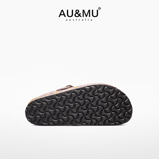 Au/Mu Spring и Summer Baotou Birkenstock Shoes Женская пробка с толстыми мультипликационными граффити
