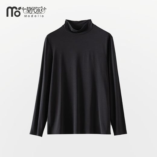 Modal 80 Count Seamless Half-Turtle Collar Men's Underwear Tops Autumn Clothes Men's Slim Bottoming Lightweight Comfortable Single Piece Black 2XL (180) 145-170Jin Jin equals 0.5 kg