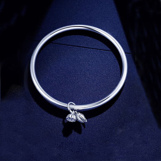 Xiyue Platinum Two Worlds Bracelet Platinum PT950 Plain Circle Smooth Lotus Peng Solid Bracelet for Wife’s Birthday Gift 20.58g Circle No. 56 Shipped in 1-10 working days