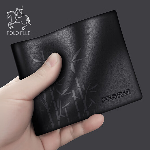 Cobia Paul Wallet Men's Short Genuine Soft Leather Wallet for Boyfriend and Husband Practical Birthday Gift Wallet 2024 New Black (rising) Boutique Gift Box
