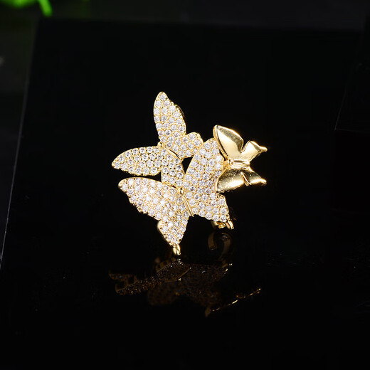 Crystal brooch for women, high-end butterfly corsage, luxury coat, suit collar pin, anti-exposure buckle badge, Chinese style butterfly love flower brooch set TY150